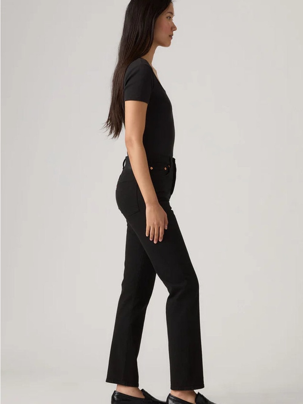 Levi's Wedgie Straight Leg Women's Jeans in Black 32 - Picture 2 of 14